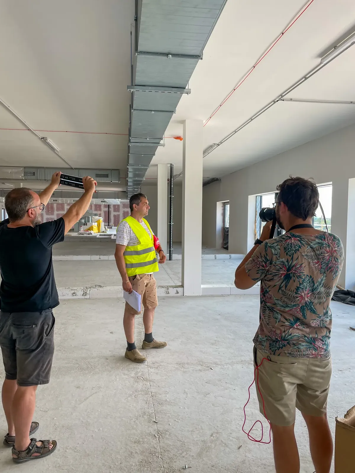 Natáčení na stavbě developerského projektu